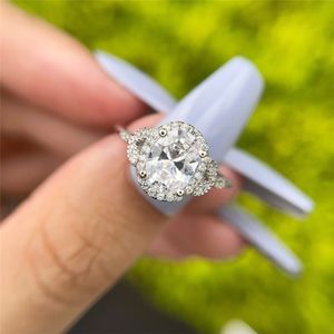 Love Wedding Rings Bague en argent sterling 925 pour femme 5A zircone cubique diamant blanc mode bijoux de luxe mariée fiançailles promesse proposition anneaux taille 5-9 avec boîte