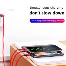 Lovebay 3 en 1 USB câble de charge rapide type C Micro IOS Multi câble de chargeur pour iPhone Huawei Samsung cordon tressé en Nylon