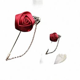 Lovegrace Red Rose FRS Rapel Pin Mens Wedding Bouquet Handmade broche Butthole Groomsmen Bruidegom Corsage and Boutnieres 73YX#