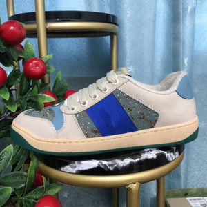 Lovelight Screener sneakers cristal dames baskets chaussures Webbing Sneakers Designer Stripe Fashion Dirty Leather Lace-up Tennis Shoe Tissu pour femmes asMKJ0002