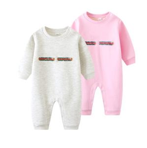 Schöne Baby Strampler Herbst Winter Neugeborenen Baumwolle Verdicken Warme Overalls Infant Buchstaben Gedruckt Onesies Kleinkind Kinder Strampler