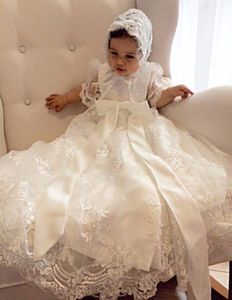 Mooie babymeisje doopjurk doopjurk jurk kant kralen 024 maanden wit ivoor met motorkap4926553