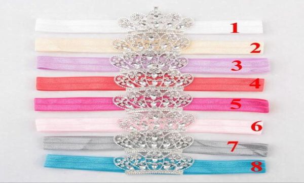 Joli bébé princesse couronne bandeau bébé fille cheveux accessoires diadème infantile élastique bandes de cheveux nouveau-né brillant tête enveloppement bandeau YH8419018