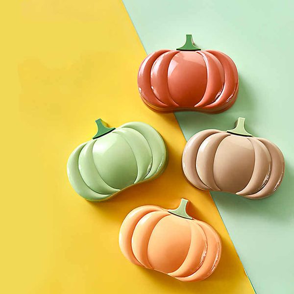 Preciosas herramientas de baño, cajas de jabón en forma de calabaza, jabones de gran tamaño, plato, drenaje de agua, accesorios de baño, 4 colores