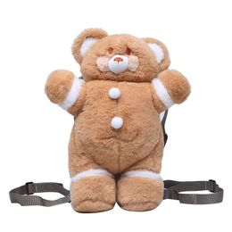 Mooie beer schoudertas pluche pop schattige cartoon crossbody tas Kawaii rugzak hanger teddybeer knuffel meisje verjaardagscadeau 240105