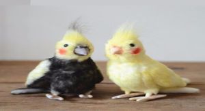 Mooie vogelpop gesimuleerde kaketoe pluche speelgoed zwart valkparkietgeel gele papegaaien gevulde dieren creatieve geschenken voor kinderen y2001049511179