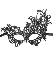 Precioso encaje negro Mardi Gras máscaras media cara Halloween mascarada veneciana suministros para fiesta para mujeres discoteca de Navidad elegante Phoeni3309521