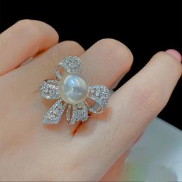 Encantador nudo de arco clásico de 18k oro diseñador de plata anillo mujer lindo bowknot anillos de diamantes de lujo aniversario aniversario de participación joyería de joyería