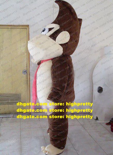 Lovely Brown Orangutan Donkey Kong Mascot Costume Mascotte Gorilla Orangutang Adult With Big White Mouth No.826