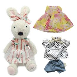 Belle lapin en peluche jouets en peluche poupées avec des vêtements de changement peluches pour enfants filles enfants jouets cadeaux pour l'année 240123