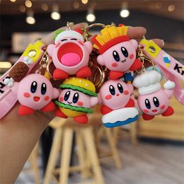 Mooie Burger Kirby Frieten Kirby Sleutelhanger Hanger 3D Zakken Autosleutelhanger Hangende Accessoires Geschenken