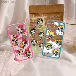 Joli dessin animé fille étui de téléphone clair pour iPhone 13 12 Mini 14 11 Pro 7 8 X XR XS Max 5 6 6S Plus SE3 2022 SE 2020 housse en silicone L230619