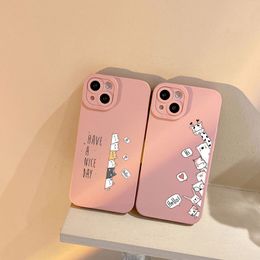 Mooie Cat Animal Phone Case voor iPhone 11 14 Pro Max 12 13 Pro Max Case voor iPhone XR XR XS X 7 8 14 Plus Cat Line Up Soft Cover