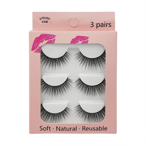 Belle Charme 3D Vison Faux Cils Extensions Épais Naturel Long Lumière Douce Fabriqué À La Main Réutilisable Multicouche Faux Cils Accessoire De Maquillage Pour Les Yeux DHL