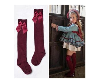 Mooie kinderen Girls Royal Style Bow Knee High Socks Baby Toddler Bowknot Socks Kinderdigh Offen over knie Sock Sox 311y 3pairs 69827061