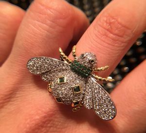 Belle mignonne diamant zirconi anneaux d'abeilles mode scintillante de concepteur de luxe anneau pour femmes cadeaux ouverts ajusté 4608534