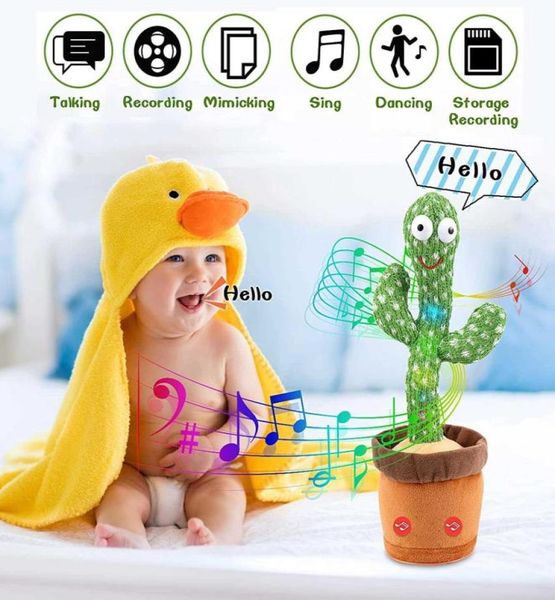 Belle danse Cactus parlant chanter enregistrement sonore répéter Kawaii Cactus jouets pour enfants cadeaux de noël décoration de bureau à domicile 21107373610