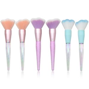 Kat klauw vorm make-up borstels enkele los poeder borstel kawaii cosmetica blusher borstel vezel haar plastic handvat schoonheid tool