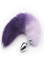 Precioso Fox Tail Cuentas de acero inoxidable Butt Plug Productos adultos del sexo Juguetes sexuales anales para mujeres Divertido anal Plug Sex Toys2103441