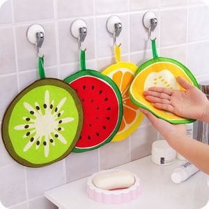 Lovely Fruit Print Hanging Kitchen Hand Towel Microfiber Quick-Dry Cleaning Rag Dish Cloth Wiping Napkin WB2787