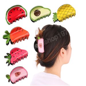 Encantadora forma de fruta pinza para el pelo cangrejo cola de caballo horquillas piña fresa pinzas para el cabello niñas dulce accesorio para el cabello