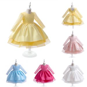 Jolies robes de concours de fille fuchsia jaune bleu rose blanc bijou robes de demoiselle d'honneur robes d'anniversaire/fête de fille jupes de tous les jours vêtements pour enfants SZ 2-10 D327225