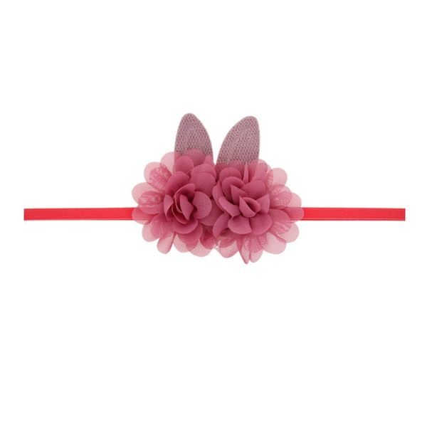 Encantadoras niñas flor corona corona diademas elásticas orejas de conejo flor bandas para el cabello niños sombreros accesorios para el cabello foto prop 1570 B3