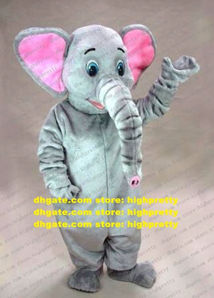 Encantador elefante gris Elephould como Elephish mascota disfraz Mascotte con grandes orejas rosas gran cuerpo gordo adulto No.485