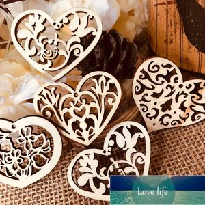 Joli motif de cœur en bois, Collection de peinture Scrapbooking, artisanat fait à la main, accessoire de décoration de la maison, 48-56mm, 10 pièces