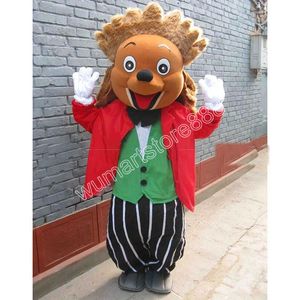 Mooie Hedgehog Mascot Kostuum Carnaval Unisex Volwassenen Outfit Volwassenen Grootte Xmas Verjaardagsfeestje Outdoor Dress Up Kostuum Rekwisieten