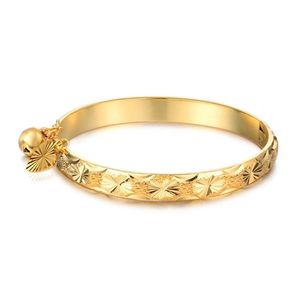 Belle Bells plaque à or jaune de haute qualité Bracelet Bracelet pour bébés Enfants Enfants Nice Gift258S