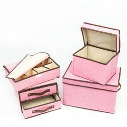 Opbergdozen Bakken Mooie Hot Sales 4 stks Kleine Medium Twee Tier's Bo Acht Slots Roze / Grijs / Khaki Home Organisatie