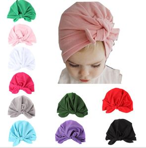 Precioso gorro de algodón cálido para bebés, gorro con lazo y orejas de conejo, gorro de maternidad para bebés recién nacidos, gorros indios para primavera y otoño, gorros para niños pequeños