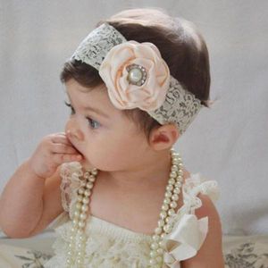 Jolis enfants bébé fille bandeaux enfant en bas âge mignon dentelle perle fleur bandeau bandeau cheveux chapeaux SY222