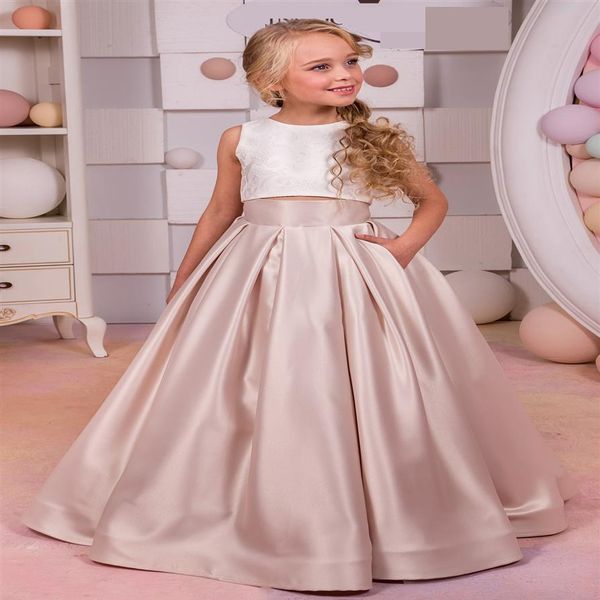 Encantador vestido de desfile de dos piezas para niñas y niños, vestido de fiesta de cumpleaños para 8 9 10 11 12 13 años con bolsillo elegante 232o