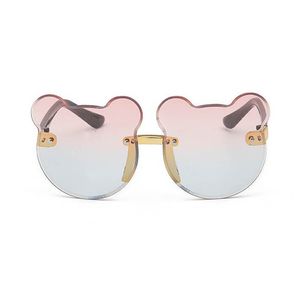 Lunettes de soleil de styliste Panda Bear pour enfants, verres ronds sans bords avec oreilles de souris, à la mode et mignonnes