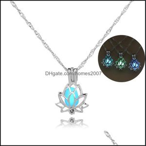 Mooie LuminousNecklace voor vrouwen feest fluorescerende stenen medaillon kooi nachtlicht hangsel ketting 3 stijlen drop levering 2021 charme oorrang
