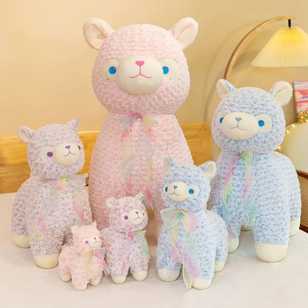 Encantadora muñeca de oveja Luoli, almohada, juguete de peluche de Alpaca, muñeca cómoda para niñas, muñeca de tela grande para dormir para niños