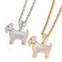 Joli collier avec pendentif en forme de chèvre pour hommes et femmes, couleurs or argent, diamant scintillant, joli cadeau 281I