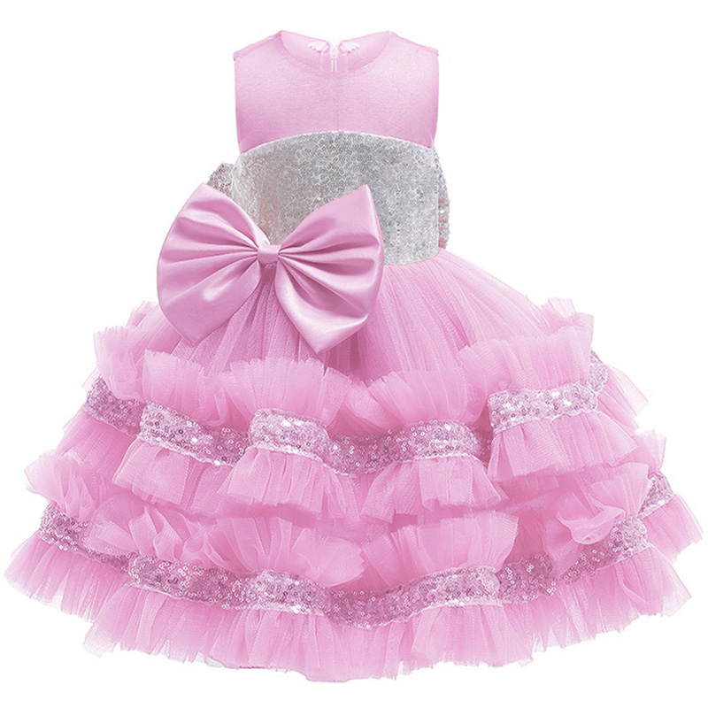 素敵なミントピンクの宝石の女の子の誕生日/パーティードレスガールズページェントドレスフラワーガールドレス女の子毎日のスカートキッズセッドSZ 2-10 D406214