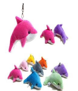 Encantadores Mini dijes de delfines de colores mezclados, juguetes de peluche para niños, colgante para fiesta en casa, decoraciones de regalo 2513797