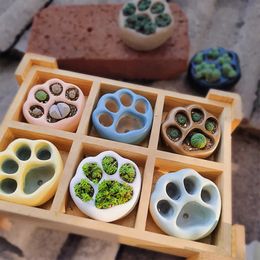 Mooie meerdere kattenpoot Cement Bloempot Mini Succulente plantencontainer Desktop Home Ornament Garden Planter Small