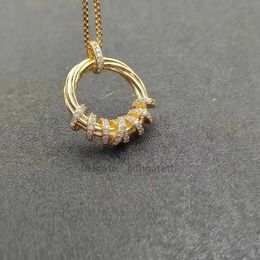 Precioso collar de joyería de diseñador gargantilla entrelazada marca de oro astilla 2 colores collares colgante declaración de lujo cadena redonda mujeres bijoux LB5O