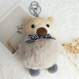 Lovely Nice Bear Plush Doll Chain For Women Girl Lindo Bag Pends Keychain Decoración de la fiesta de bodas Porte 240416