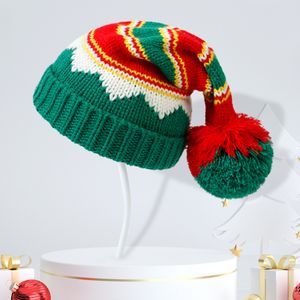 Joli bonnet tricoté Parent-enfant bonnet de Style de noël avec boule nouveaux accessoires XMS cadeau bonnet en tricot de laine femmes enfant