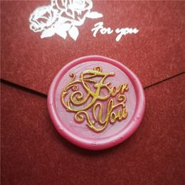 Beau motif de sceau de cire de cire rétro Merci avec amour pour vous Love Love Wax Seal Scrapbooking Stamps Enveloppe Cadeaux Décoration