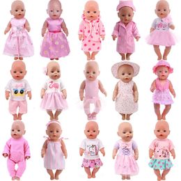 Lovely Pink Series Doll Accessories Clothes Swimwear Mini Robe Bow pour 43 cm Rebirth 18 pouces Baby DIY Toy Cadeaux 240518