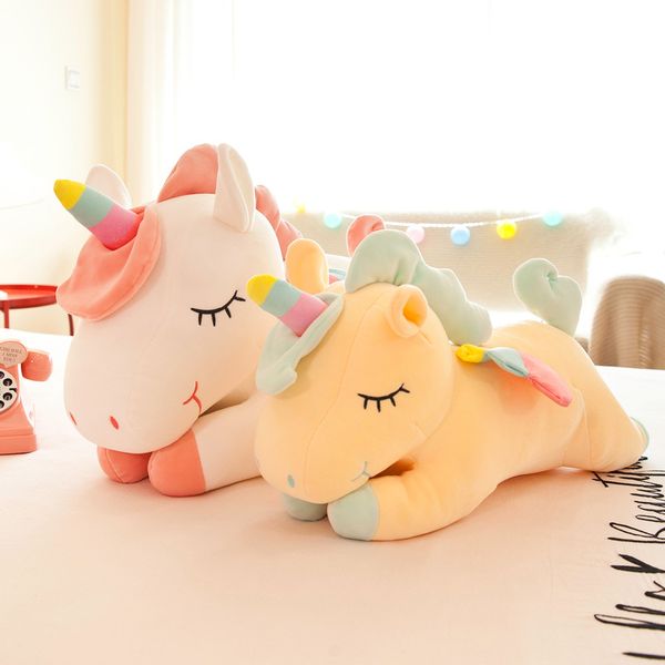 Precioso muñeco de unicornio arcoíris, juguete de peluche, muñeca grande, almohada para dormir, regalo al por mayor