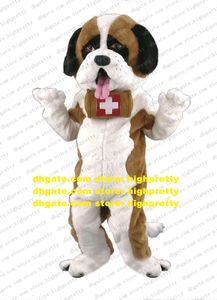 Encantador traje de personaje de caricatura de caricatura para adultos con mascota de la mascota del perro St.bernard