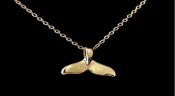 Collar de encanto náutico de pez de ballena encantadora para mujeres collares de moda de animales 2 colores cola de sirena joyería9545256